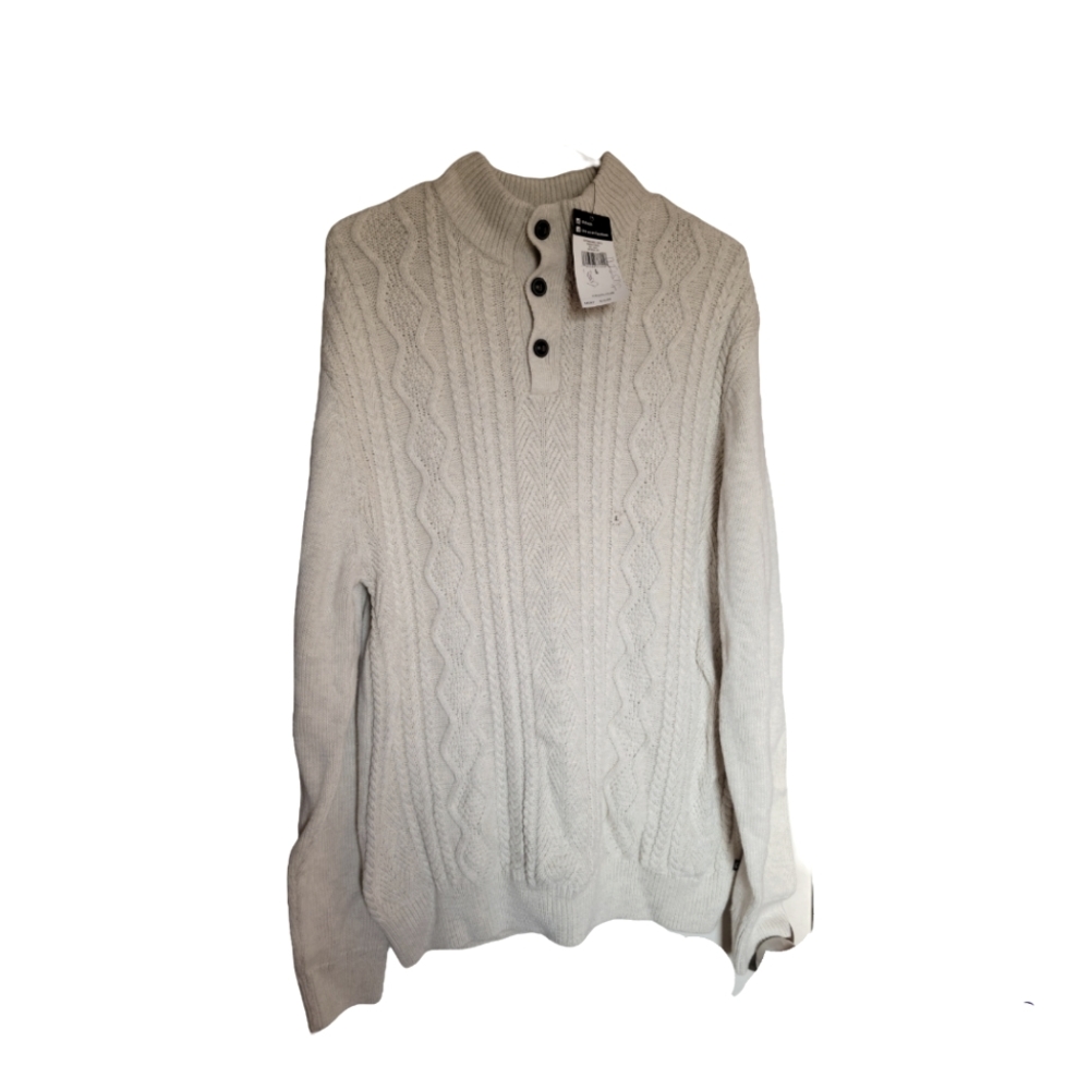 NWT Chaps men's L cable knit sweater